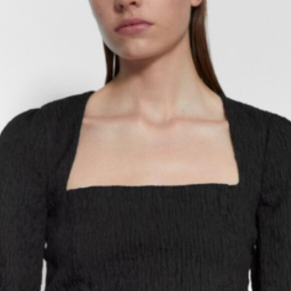 ZARA | Square Neckline Textured Long Sleeve Bodysuit | Sz. S - Picture 3 of 10